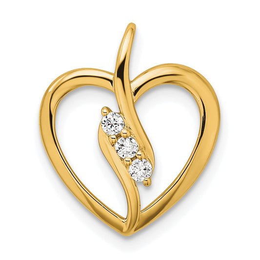 LGGP 14k 1/10 carat Lab Grown Diamond VS/SI+ G+ Complete Open Heart Pendant