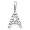 LGWP 14k White Gold 1/8 carat Lab Grown Diamond VS/SI+ G+ Complete Letter A Initial Pendant