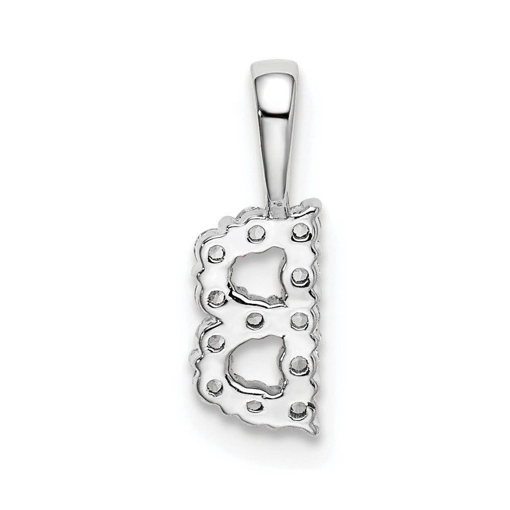 LGWP 14k White Gold 1/8 carat Lab Grown Diamond VS/SI+ G+ Complete Letter B Intitial Pendant
