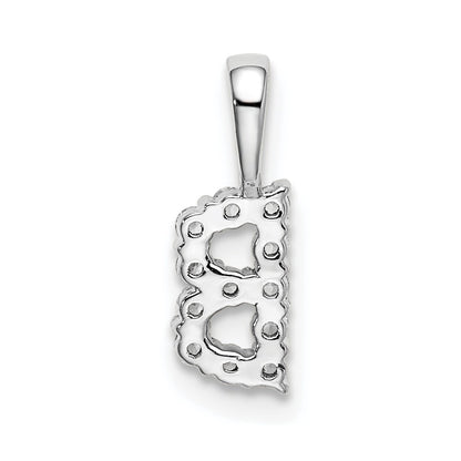 LGWP 14k White Gold 1/8 carat Lab Grown Diamond VS/SI+ G+ Complete Letter B Intitial Pendant