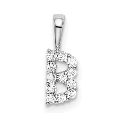 LGWP 14k White Gold 1/8 carat Lab Grown Diamond VS/SI+ G+ Complete Letter B Intitial Pendant