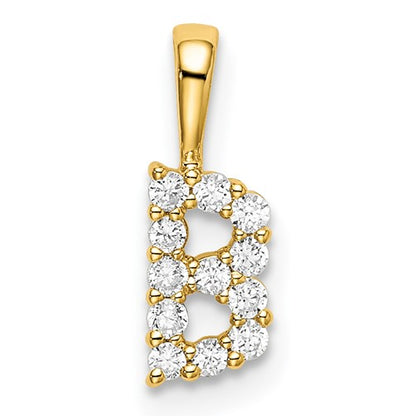14k 1/8 carat Lab Grown Diamond VS/SI+ G+ Complete Letter B Intitial Pendant