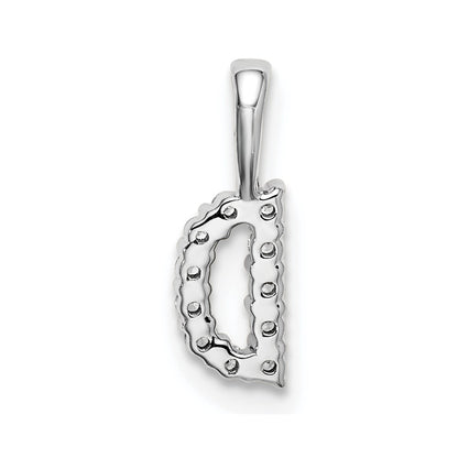 LGWP 14k White Gold 1/10 carat Lab Grown Diamond VS/SI+ G+ Complete Letter D Initial Pendant