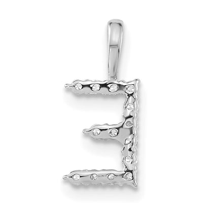 LGWP 14k White Gold 1/8 carat Lab Grown Diamond VS/SI+ G+ Complete Letter E Initial Pendant