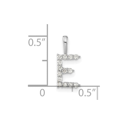 LGWP 14k White Gold 1/8 carat Lab Grown Diamond VS/SI+ G+ Complete Letter E Initial Pendant