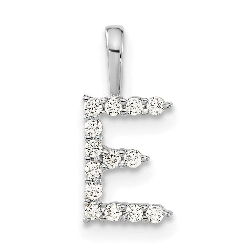 LGWP 14k White Gold 1/8 carat Lab Grown Diamond VS/SI+ G+ Complete Letter E Initial Pendant