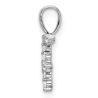 LGWP 14k White Gold 1/8 carat Lab Grown Diamond VS/SI+ G+ Complete Letter F Initial Pendant
