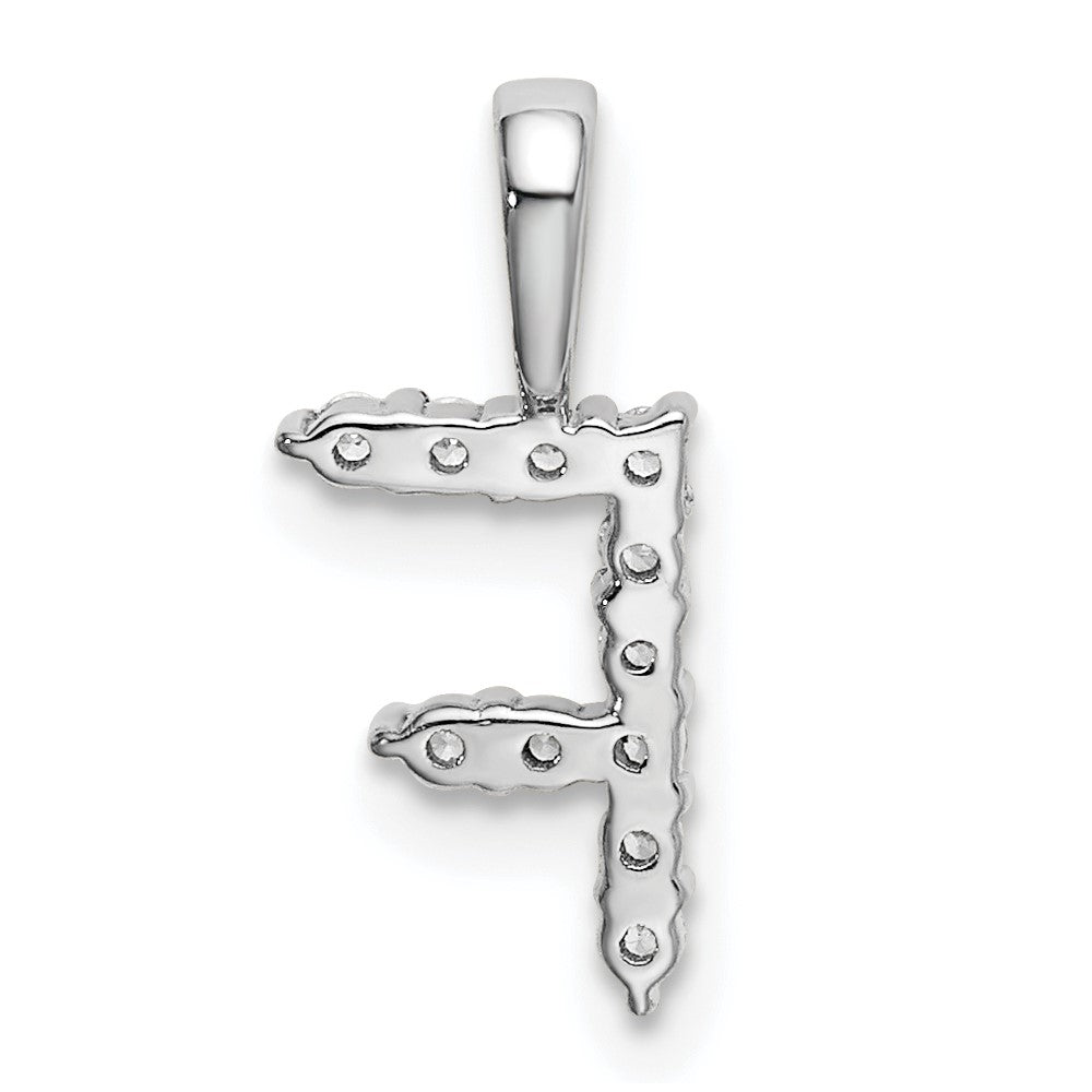 LGWP 14k White Gold 1/8 carat Lab Grown Diamond VS/SI+ G+ Complete Letter F Initial Pendant