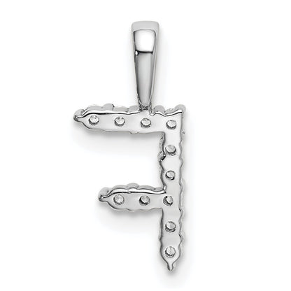 LGWP 14k White Gold 1/8 carat Lab Grown Diamond VS/SI+ G+ Complete Letter F Initial Pendant