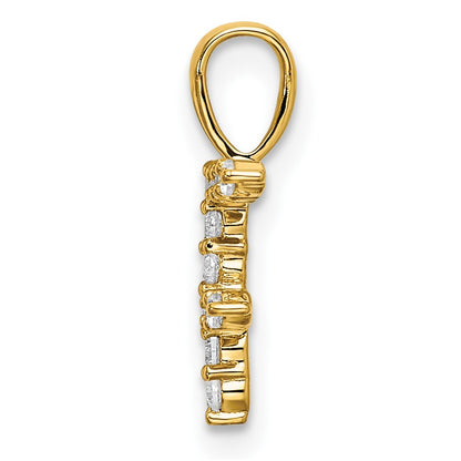 LGYP 14k 1/8 carat Lab Grown Diamond VS/SI+ G+ Complete Letter F Initial Pendant