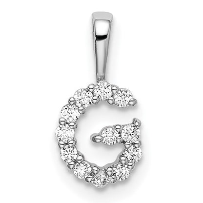 LGWP 14k White Gold 1/8 carat Lab Grown Diamond VS/SI+ G+ Complete Letter G Intitial Pendant