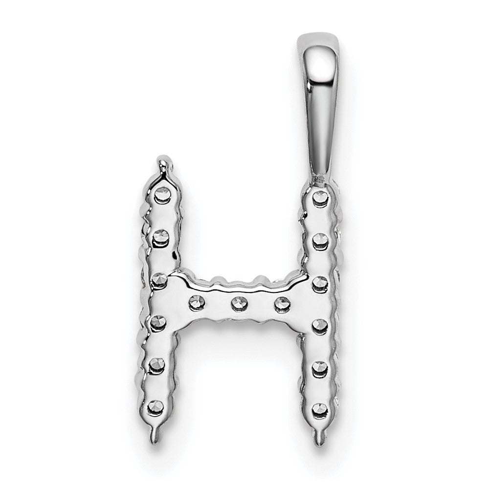 LGGI 14k White Gold 1/6 carat Lab Grown Diamond VS/SI+ G+ Complete Letter H Initial Pendant
