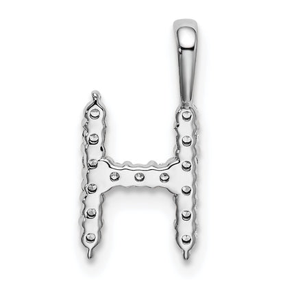 LGGI 14k White Gold 1/6 carat Lab Grown Diamond VS/SI+ G+ Complete Letter H Initial Pendant