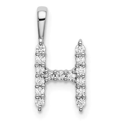LGGI 14k White Gold 1/6 carat Lab Grown Diamond VS/SI+ G+ Complete Letter H Initial Pendant