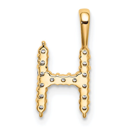 LGYP 14k 1/6 carat Lab Grown Diamond VS/SI+ G+ Complete Letter H Initial Pendant