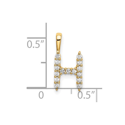 LGYP 14k 1/6 carat Lab Grown Diamond VS/SI+ G+ Complete Letter H Initial Pendant