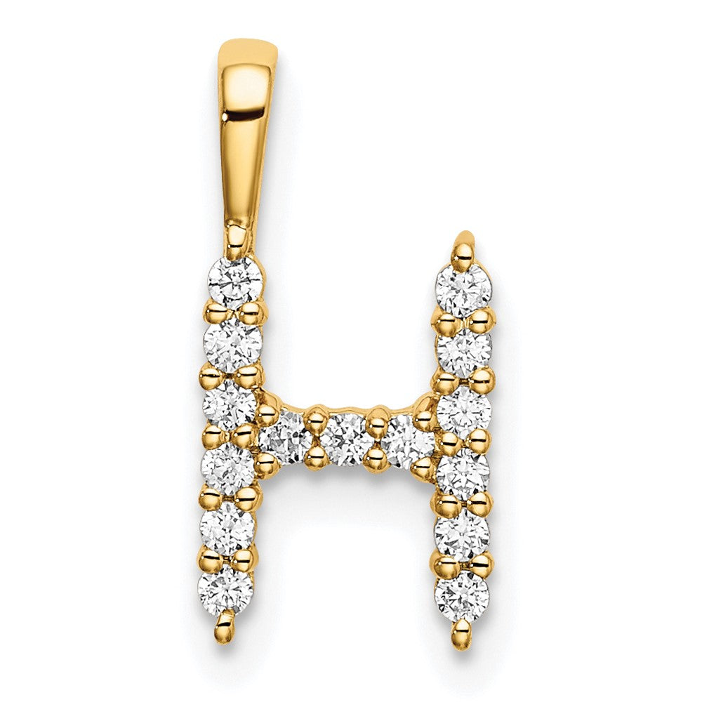 LGYP 14k 1/6 carat Lab Grown Diamond VS/SI+ G+ Complete Letter H Initial Pendant