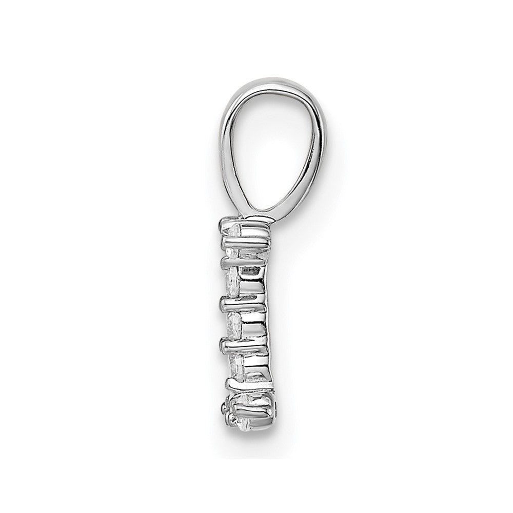 LGWP 14k White Gold 1/10 carat Lab Grown Diamond VS/SI+ G+ Complete Letter I Initial Pendant