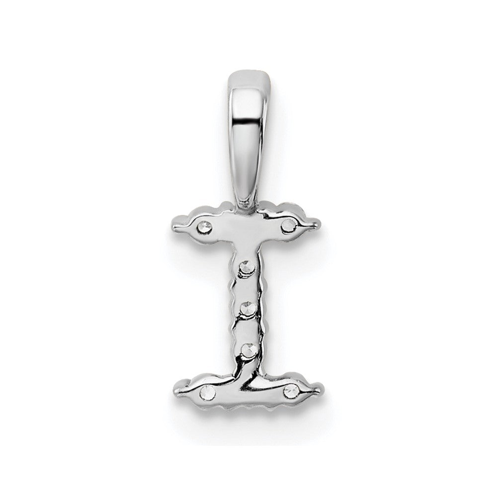 LGWP 14k White Gold 1/10 carat Lab Grown Diamond VS/SI+ G+ Complete Letter I Initial Pendant