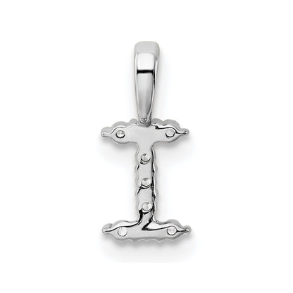 LGWP 14k White Gold 1/10 carat Lab Grown Diamond VS/SI+ G+ Complete Letter I Initial Pendant