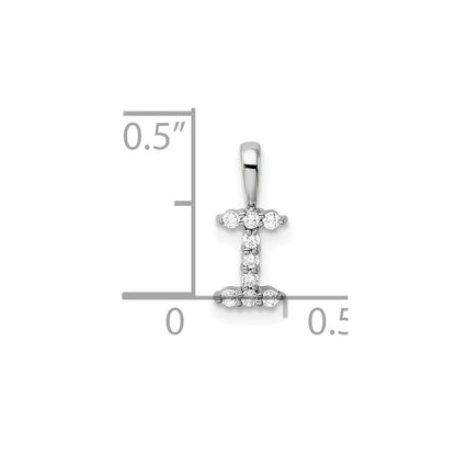 LGWP 14k White Gold 1/10 carat Lab Grown Diamond VS/SI+ G+ Complete Letter I Initial Pendant
