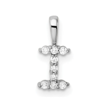 LGWP 14k White Gold 1/10 carat Lab Grown Diamond VS/SI+ G+ Complete Letter I Initial Pendant