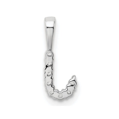 LGWP 14k White Gold 1/10 carat Lab Grown Diamond VS/SI+ G+ Complete Letter J Initial Pendant
