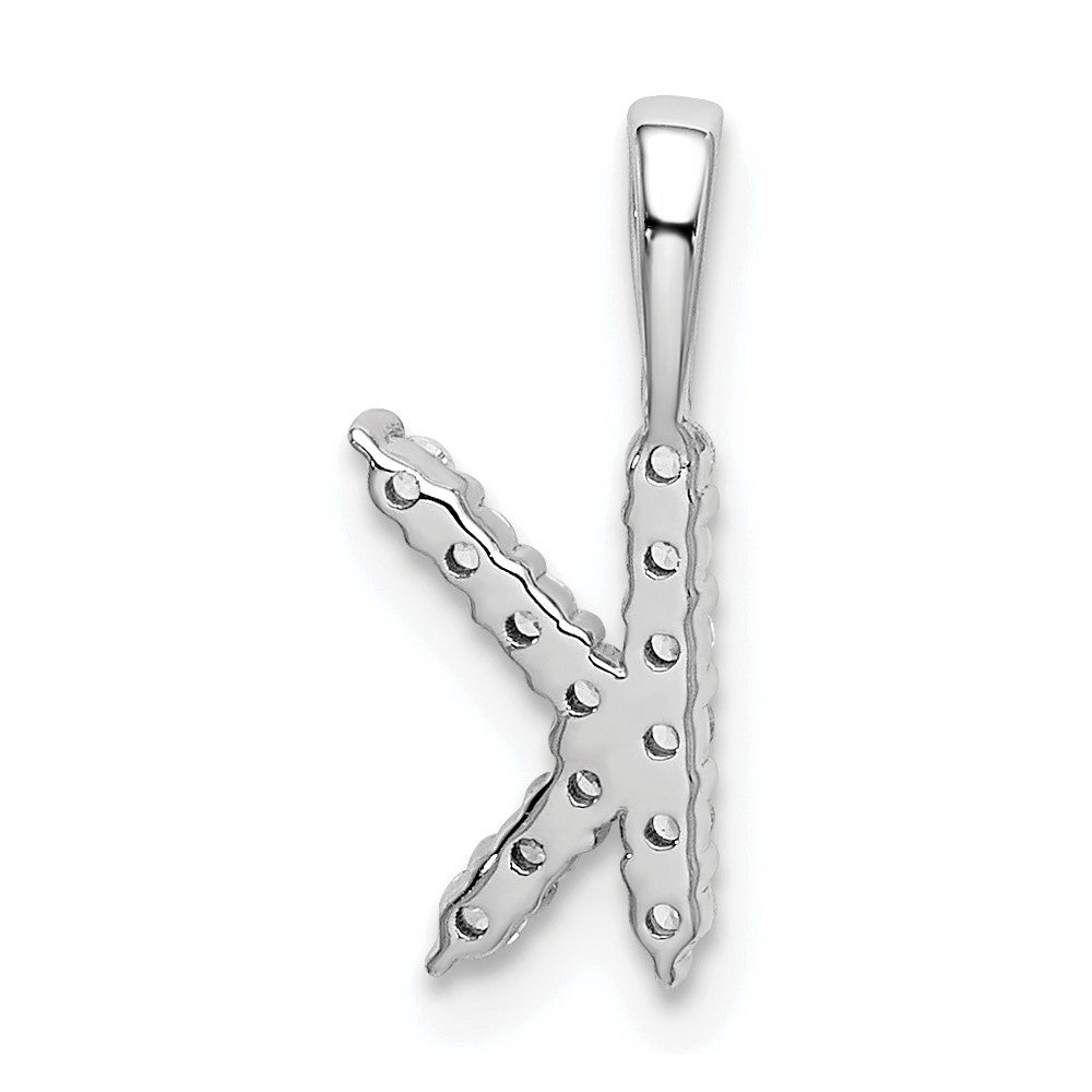 LGWP 14k White Gold 1/8 carat Lab Grown Diamond VS/SI+ G+ Complete Letter K Initial Pendant