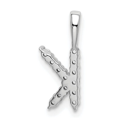 LGWP 14k White Gold 1/8 carat Lab Grown Diamond VS/SI+ G+ Complete Letter K Initial Pendant