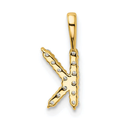 LGYP 14k 1/8 carat Lab Grown Diamond VS/SI+ G+ Complete Letter K Initial Pendant