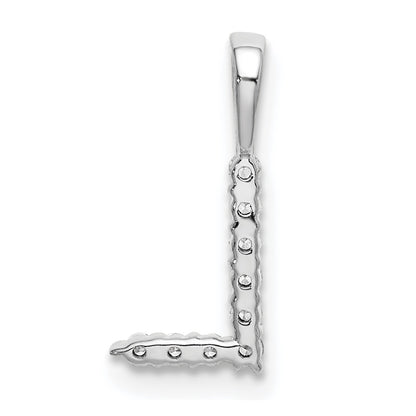 LGWP 14k White Gold 1/10 carat Lab Grown Diamond VS/SI+ G+ Complete Letter L Initial Pendant