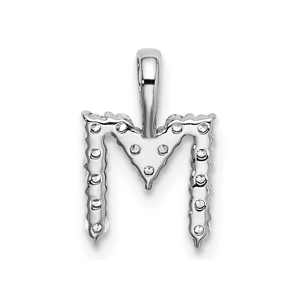 LGWP 14k White Gold 1/6 carat Lab Grown Diamond VS/SI+ G+ Complete Letter M Initial Pendant