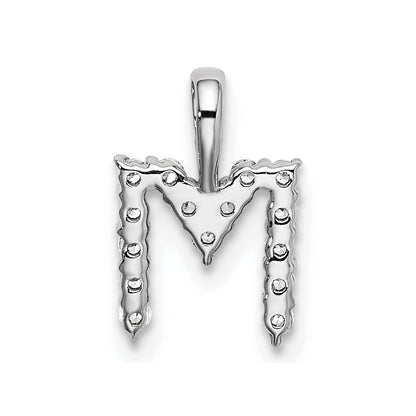 LGWP 14k White Gold 1/6 carat Lab Grown Diamond VS/SI+ G+ Complete Letter M Initial Pendant