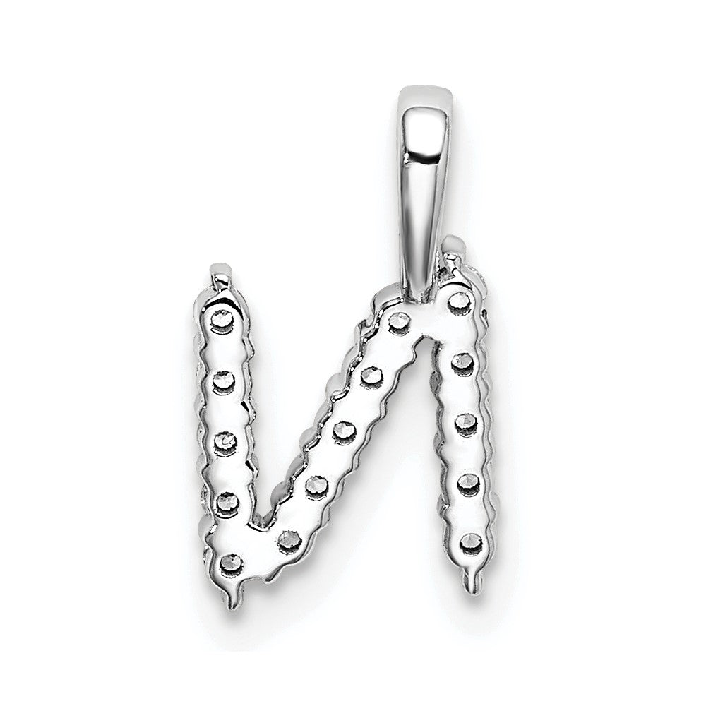 LGWP 14k White Gold 1/6 carat Lab Grown Diamond VS/SI+ G+ Complete Letter N Initial Pendant