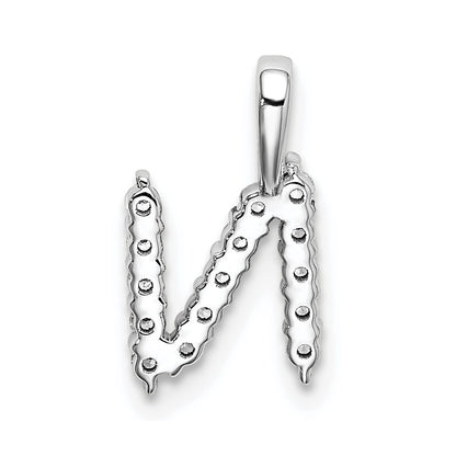 LGWP 14k White Gold 1/6 carat Lab Grown Diamond VS/SI+ G+ Complete Letter N Initial Pendant