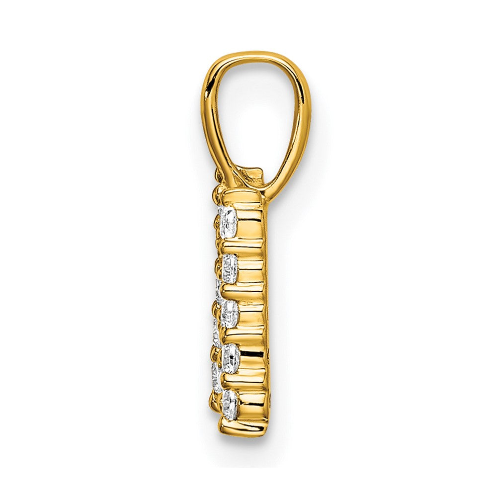 14k 1/6 carat Lab Grown Diamond VS/SI+ G+ Complete Letter N Initial Pendant