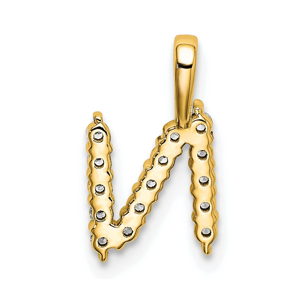 14k 1/6 carat Lab Grown Diamond VS/SI+ G+ Complete Letter N Initial Pendant