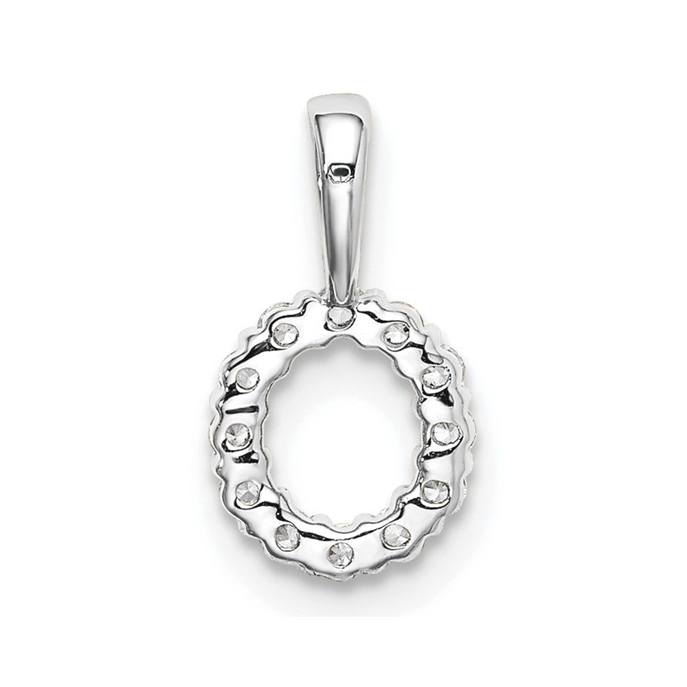 LGWP 14k White Gold 1/8 carat Lab Grown Diamond VS/SI+ G+ Complete Letter O Intitial Pendant