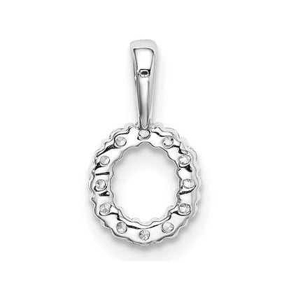 LGWP 14k White Gold 1/8 carat Lab Grown Diamond VS/SI+ G+ Complete Letter O Intitial Pendant