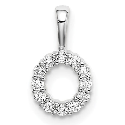 LGWP 14k White Gold 1/8 carat Lab Grown Diamond VS/SI+ G+ Complete Letter O Intitial Pendant