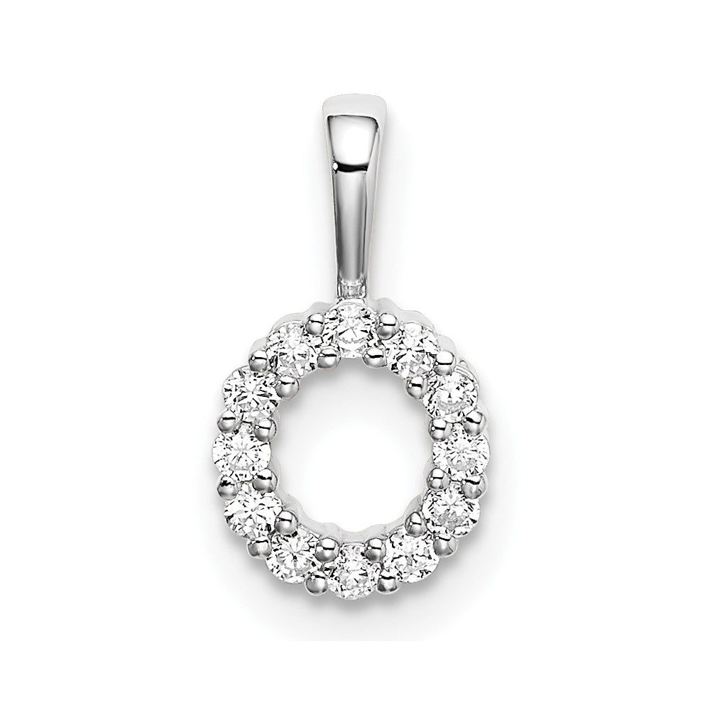 LGWP 14k White Gold 1/8 carat Lab Grown Diamond VS/SI+ G+ Complete Letter O Intitial Pendant