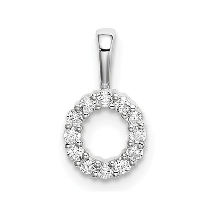 LGWP 14k White Gold 1/8 carat Lab Grown Diamond VS/SI+ G+ Complete Letter O Intitial Pendant