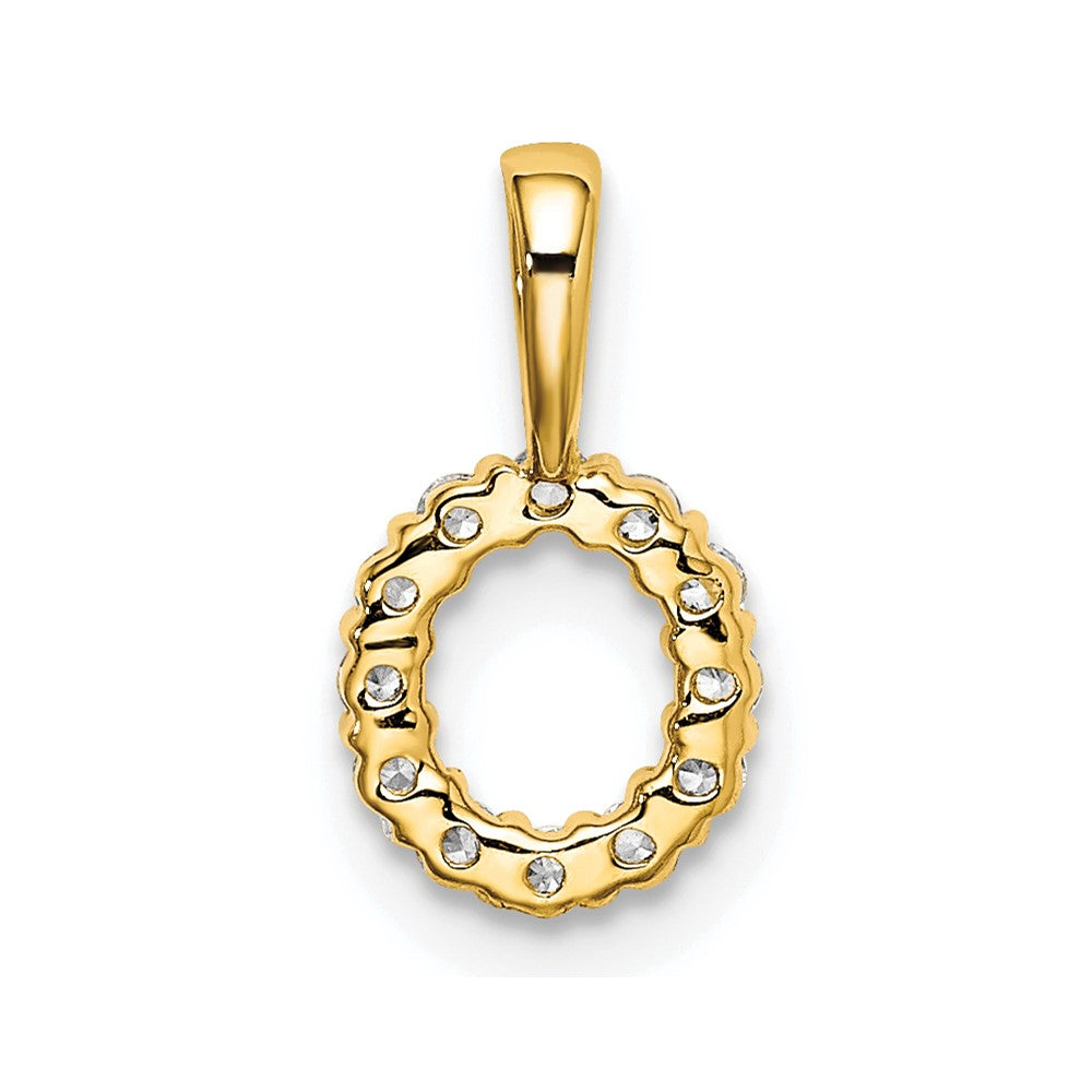 14k 1/8 carat Lab Grown Diamond VS/SI+ G+ Complete Letter O Intitial Pendant