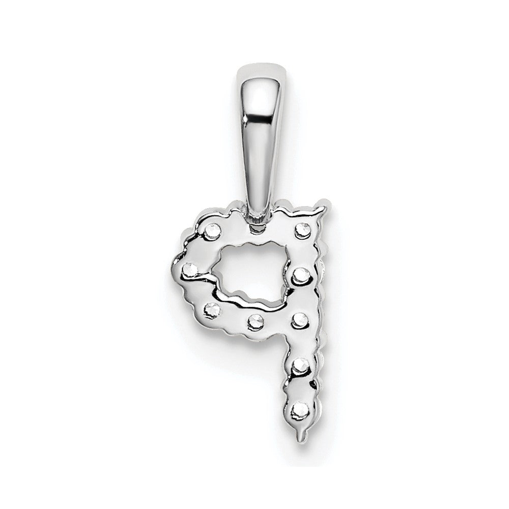 LGWP 14k White Gold 1/10 carat Lab Grown Diamond VS/SI+ G+ Complete Letter P Initial Pendant