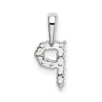 LGWP 14k White Gold 1/10 carat Lab Grown Diamond VS/SI+ G+ Complete Letter P Initial Pendant