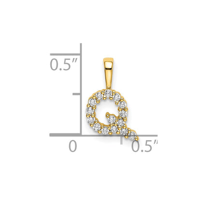 LGYP P 14k 1/6 carat Lab Grown Diamond VS/SI+ G+ Complete Letter Q Initial Pendant