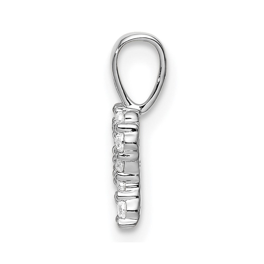 LGWP 14k White Gold 1/8 carat Lab Grown Diamond VS/SI+ G+ Complete Letter R Initial Pendant