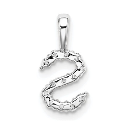 LGWP 14k White Gold 1/8 carat Lab Grown Diamond VS/SI+ G+ Complete Letter S Initial Pendant