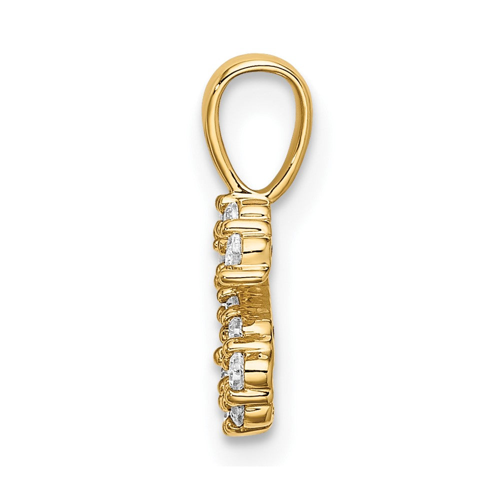 14k 1/8 carat Lab Grown Diamond VS/SI+ G+ Complete Letter S Initial Pendant