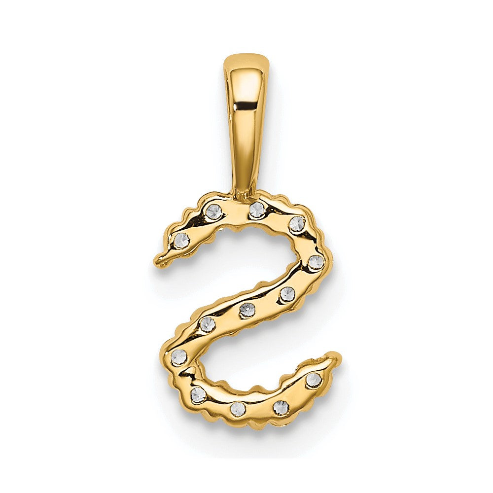 14k 1/8 carat Lab Grown Diamond VS/SI+ G+ Complete Letter S Initial Pendant